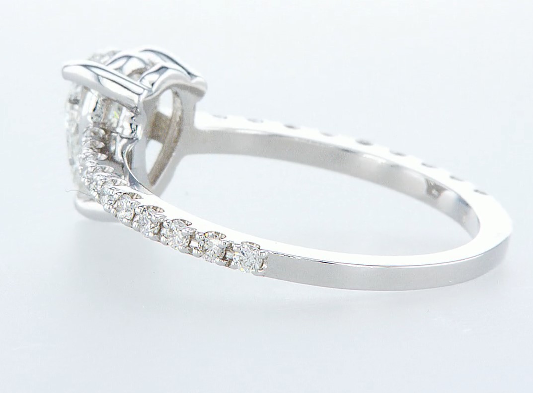 14 kt. White gold - Ring - 0.97 ct Diamond - Diamonds - Image 4 of 6