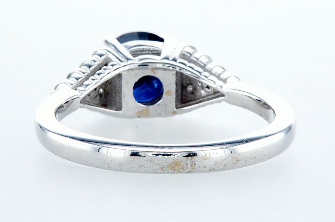 14 kt. White gold - Ring - 1.92 ct Sapphire - Diamonds - Image 5 of 6