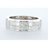 14 kt. White gold - Ring - 1.28 ct Diamond - Diamonds