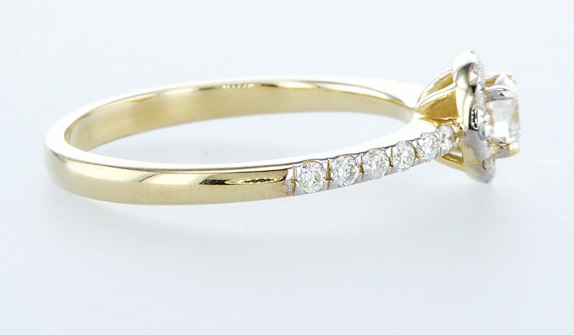 14 kt. Yellow gold - Ring - 0.61 ct Diamond - Diamonds - Image 6 of 6