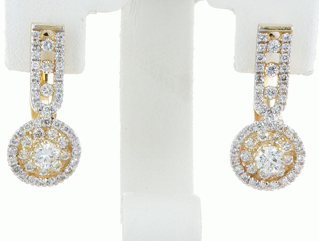 14 kt. White gold - Earrings - 1.46 ct Diamond - Diamonds - Image 5 of 6