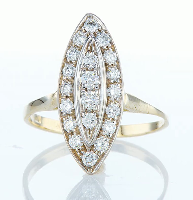 14 kt. Yellow gold - Ring - 0.46 ct Diamond - Diamonds