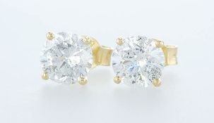 14 kt. White gold - Earrings - 2.11 ct Diamond - Diamonds