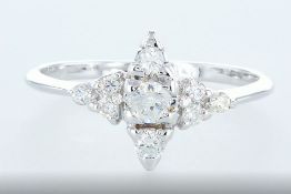 14 kt. White gold - Ring Diamond-0.42CTW