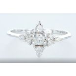 14 kt. White gold - Ring Diamond-0.42CTW