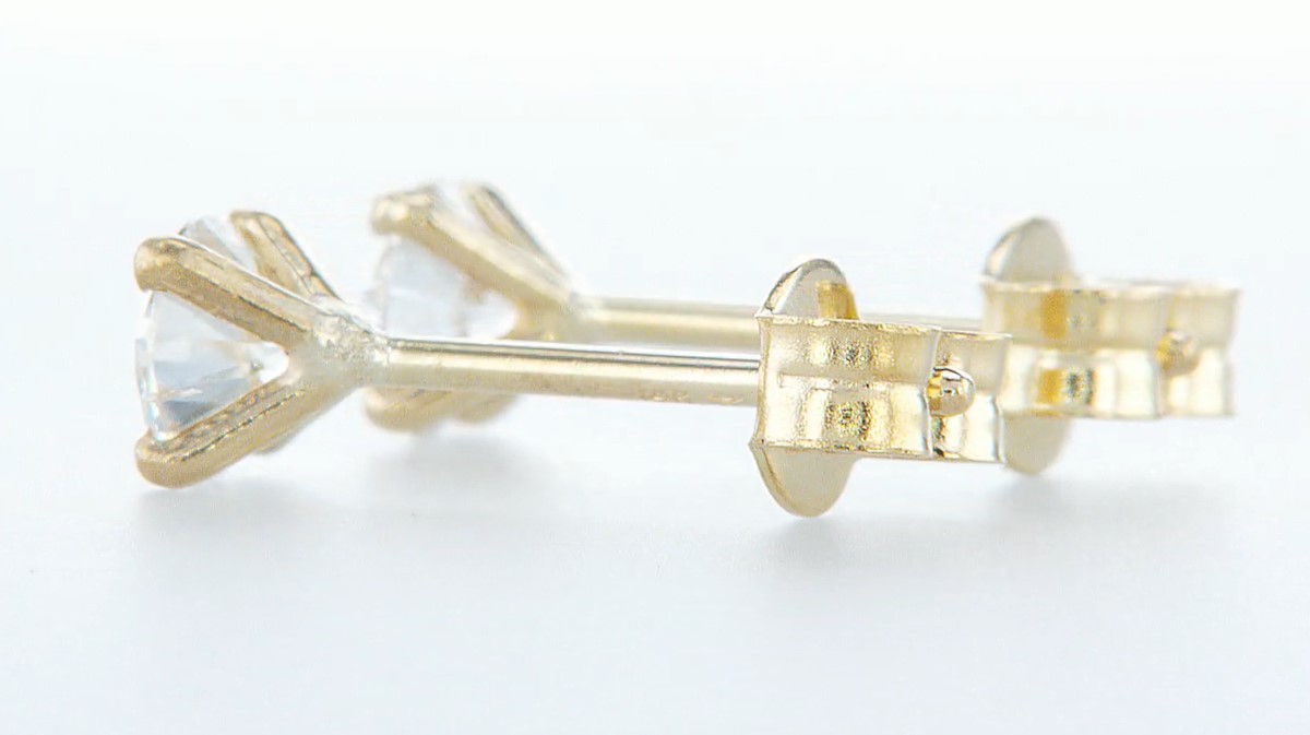 14 kt. Yellow gold - Earrings - 1.01 ct Diamond - Diamonds - Image 5 of 7