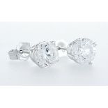 14 kt. White gold - Earrings - 2.00 ct Diamond - Diamonds