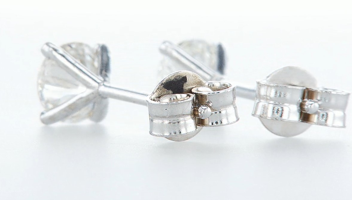 14 kt. White gold - Earrings - 1.21 ct Diamond - Diamonds - Image 5 of 7