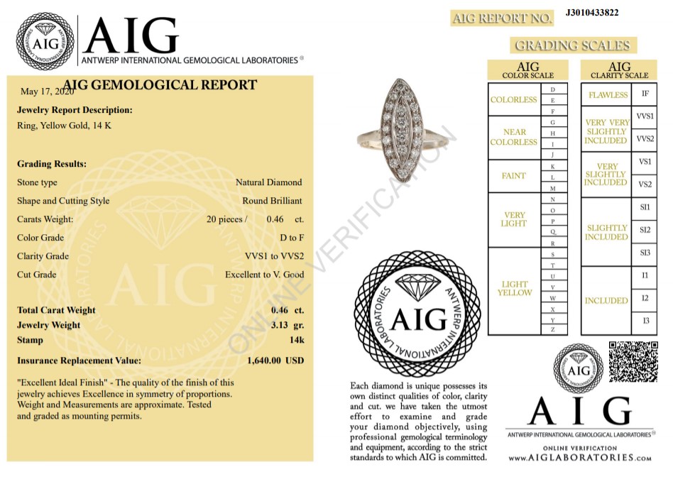 14 kt. Yellow gold - Ring - 0.46 ct Diamond - Diamonds - Image 2 of 7