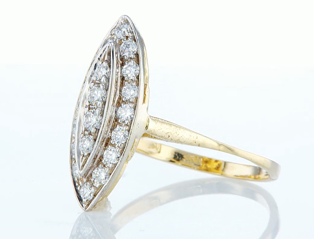 14 kt. Yellow gold - Ring - 0.46 ct Diamond - Diamonds - Image 3 of 7