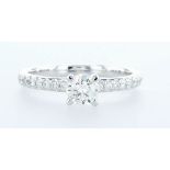 14 kt. White gold - Ring - 0.68 ct Diamond - Diamonds