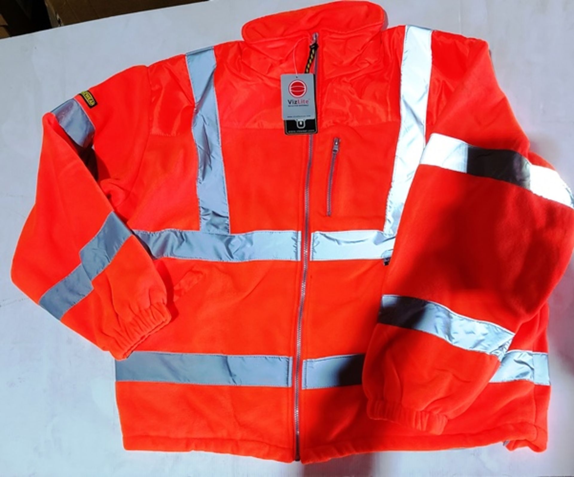 10 x Vizlite Orange Hi Viz Fleece jackets size XXXL EN471 2003 New in original packaging - Image 2 of 4