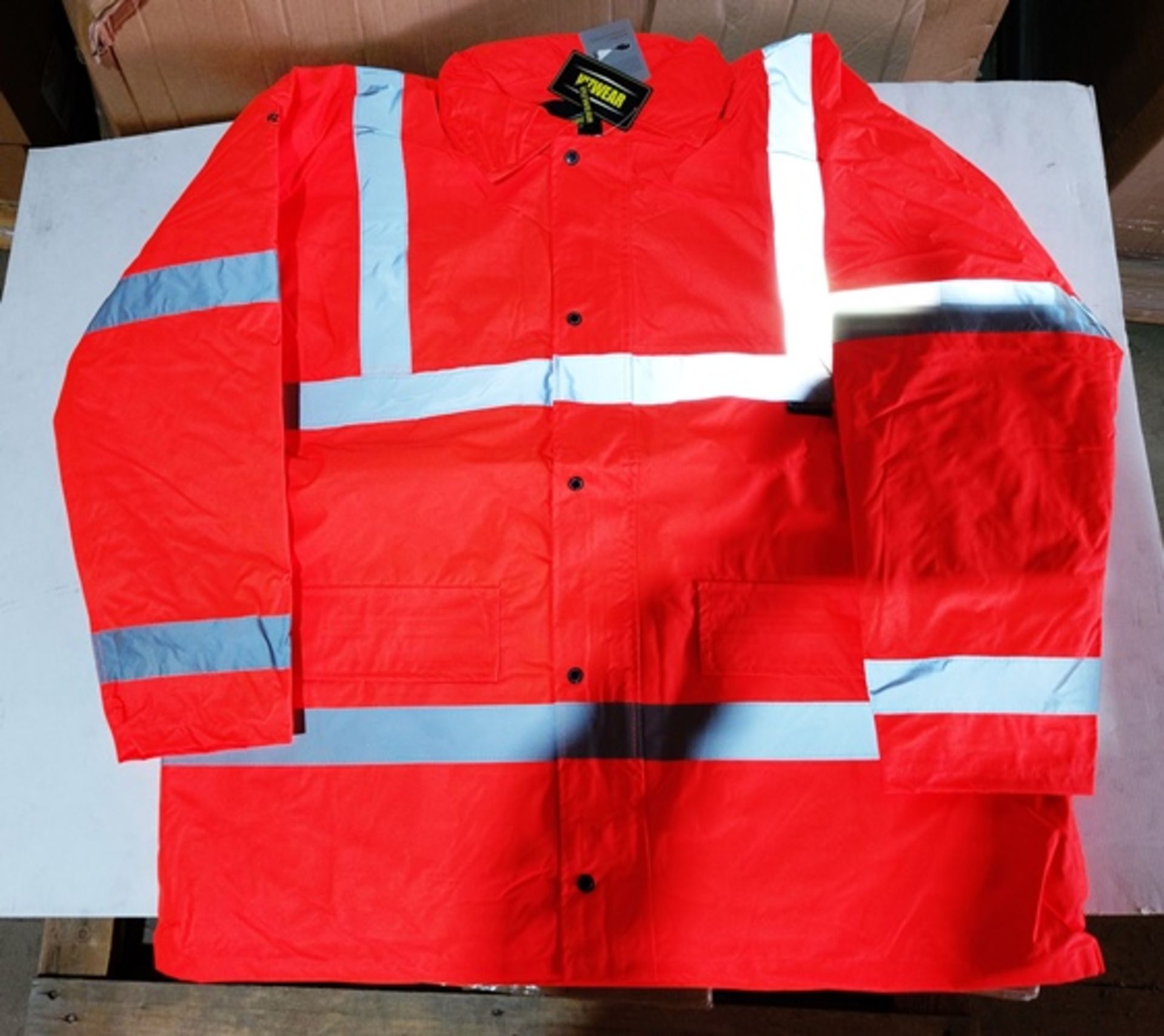 1 x Vizwear Hi Viz orange Parka jackets in size XXXXL (4XL) new in original packaging - Image 2 of 2