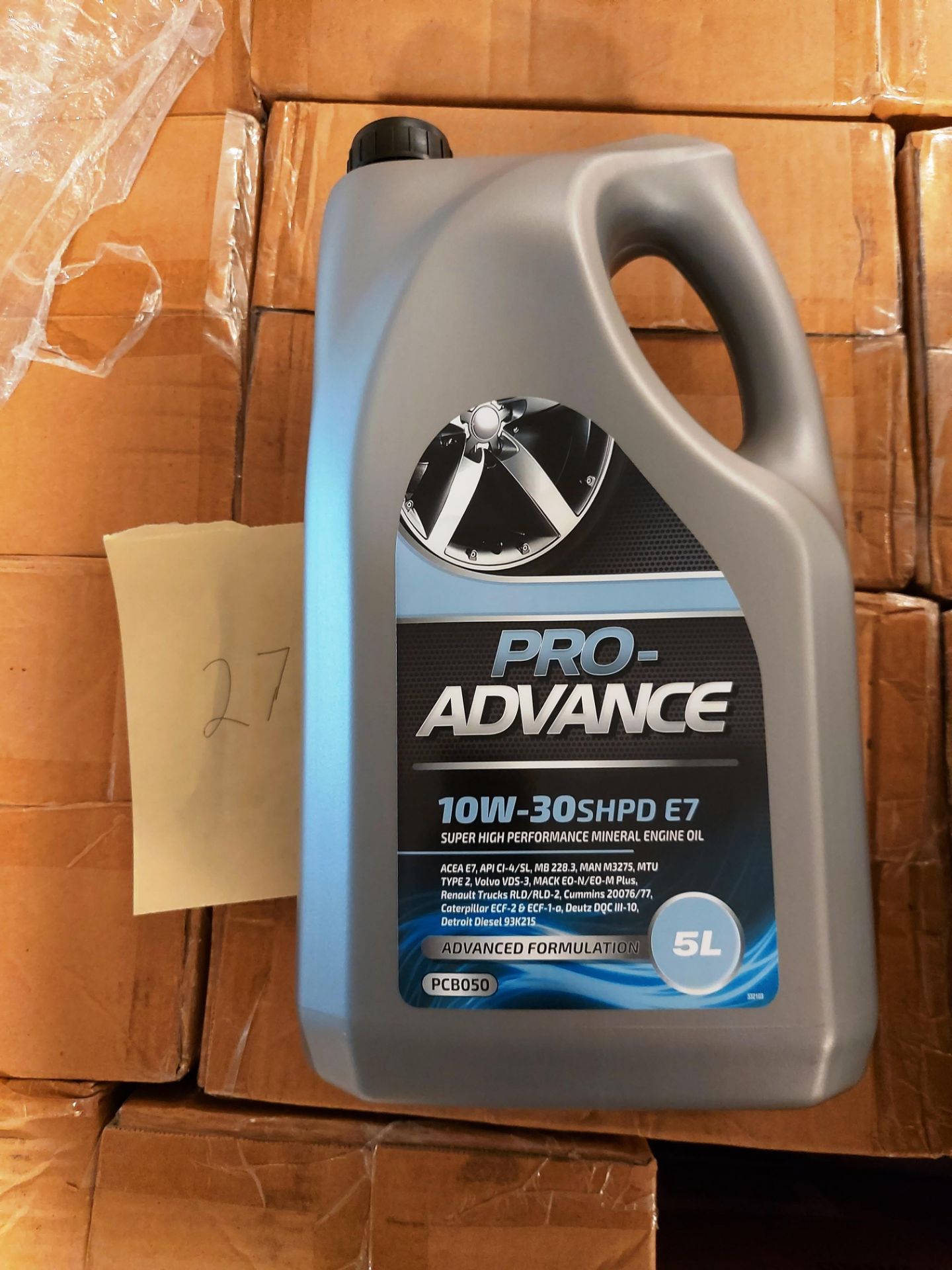 232 x 5 litre tubs of Pro Advance 10W-30 SHPD E7 super high performance mineral engine oil on 2 pall - Image 2 of 6