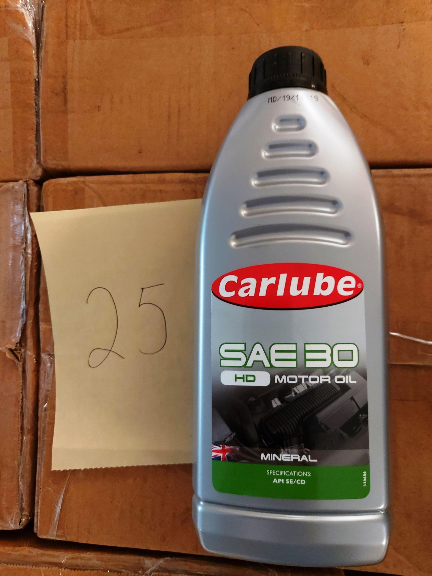 420 x 1 litre bottles of Carlube SAE 30 HD motor oil on 1 pallet (pallet 25)