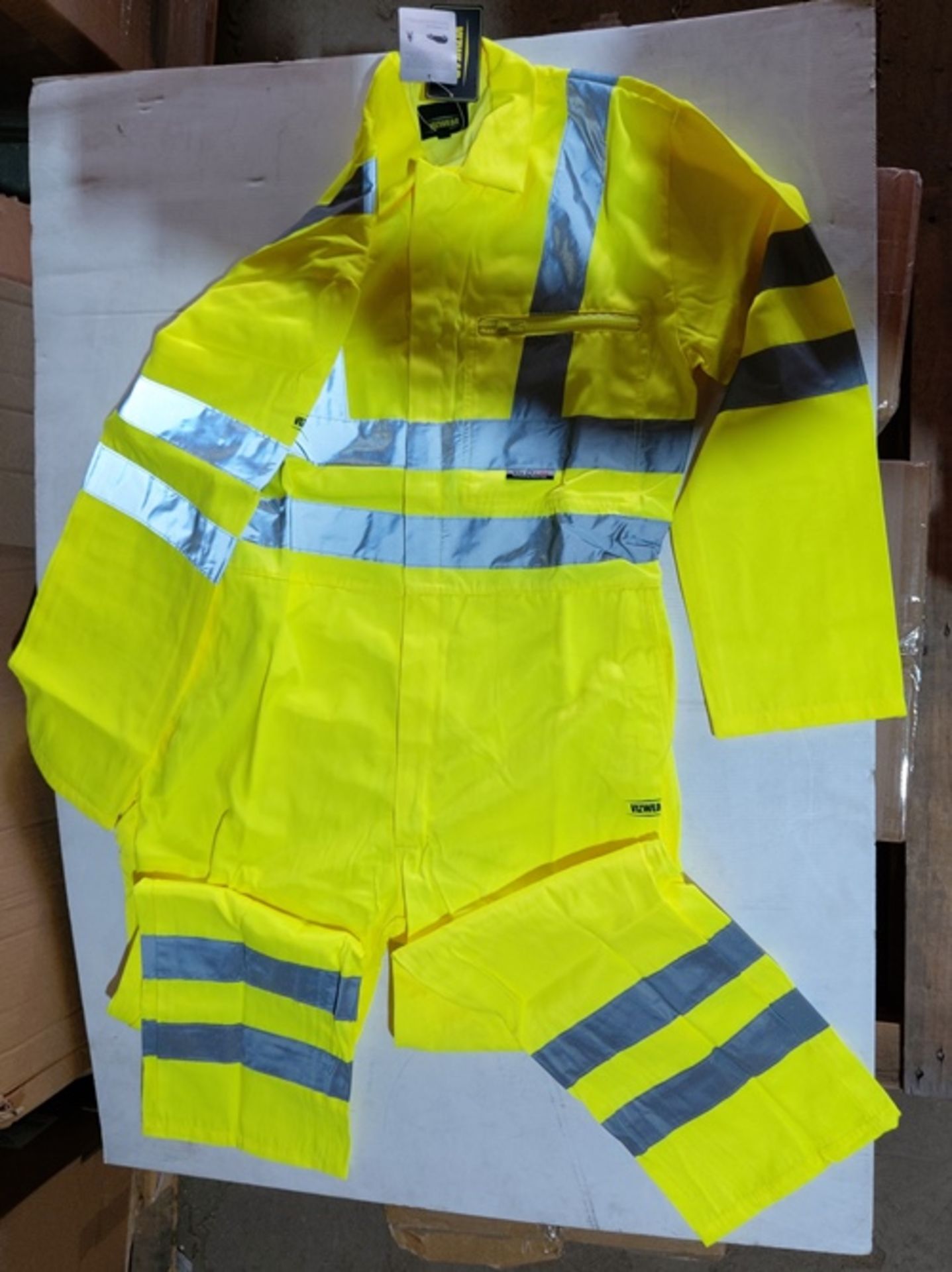 Appx 10 x Vizwear Hi Viz yellow polycotton overall in size large new in original packaging