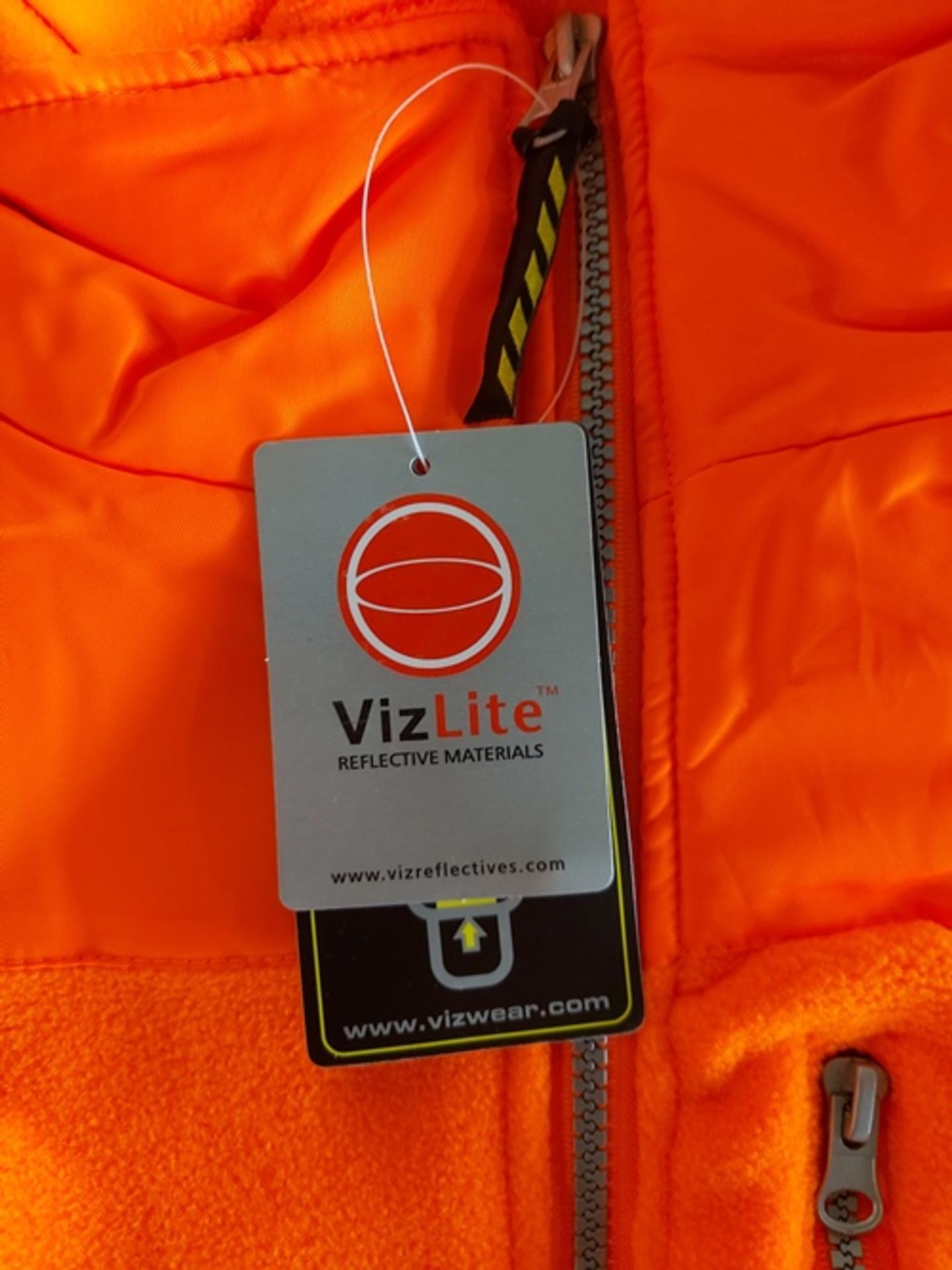 10 x Vizlite Orange Hi Viz Fleece jackets size XXXL EN471 2003 New in original packaging - Image 4 of 4