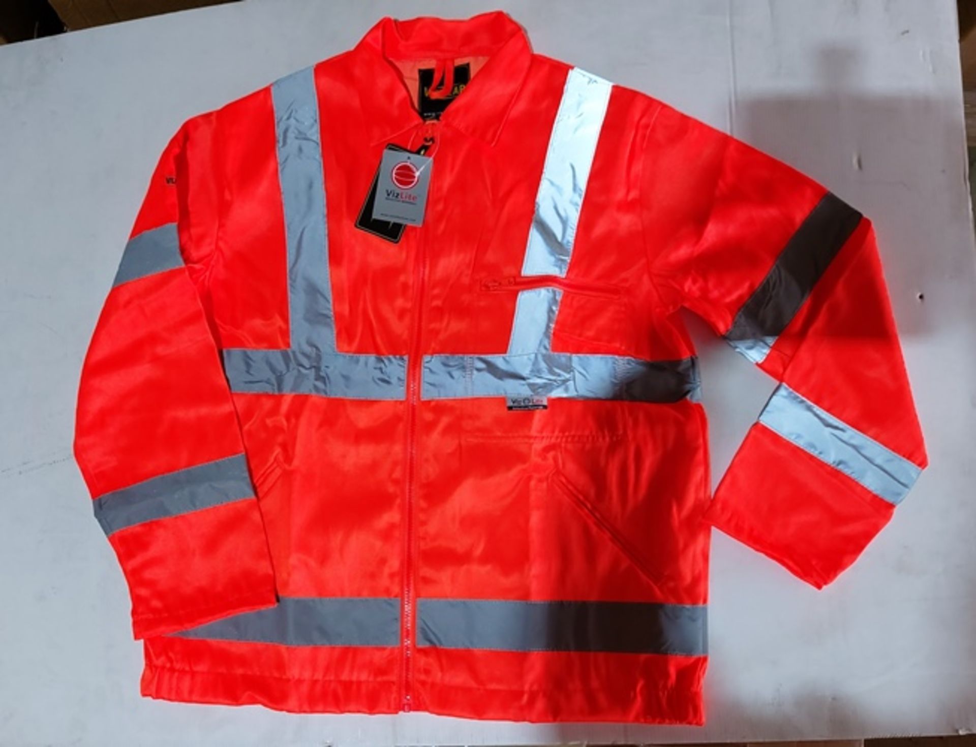 5 x Vizwear Viz Lite polycotton Hi Viz orange Gort jacket in large new in original packaging - Image 2 of 2