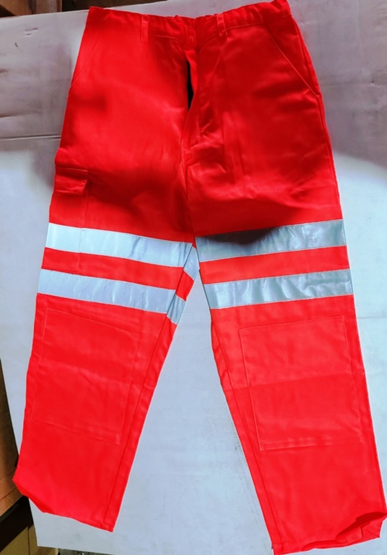 10 x Hi Viz orange trousers in mixed sizes regular new in original packaging - Image 2 of 2