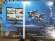 New & Boxed Smartwares Dvr 724S Hd 4 Channel Dvr Security Set. 4 Chanel Digital Recorder, Hard ...