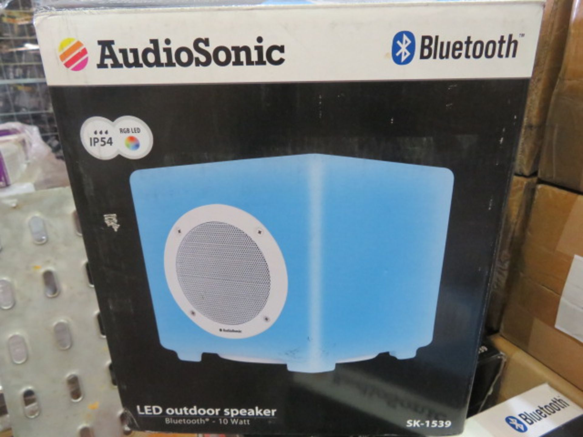 New & Boxed Audio Sonic Bluetooth Sk1539 Outdoor Led Colour Changing Speaker. 10 Watt.