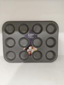 100 X Kitchen Basics Non Stick 12 Cup Bun Baking Sheets New And Unused Similar Rrp £9.99