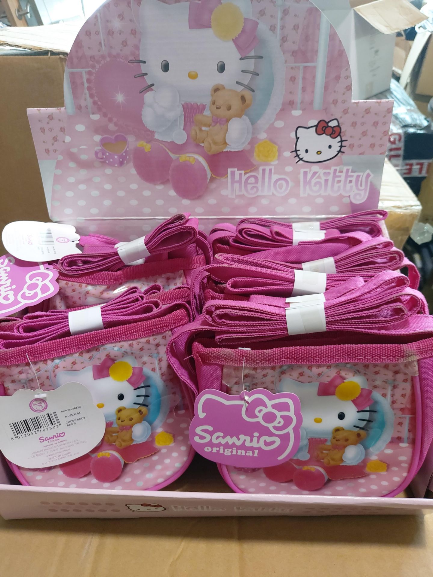 50 X Hello Kitty Shoulder Bag In Retail Display Unit Brand New And Sealed Rrp £4.99