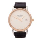 Montblanc Star 112145 Men Stainless Steel & Rose Gold Classique Watch