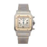 Cartier Santos Galbee 2425 or W20042C403 Unisex Stainless Steel & Yellow Gold Chronograph Watch