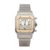 Cartier Santos Galbee 2425 or W20042C403 Unisex Stainless Steel & Yellow Gold Chronograph Watch