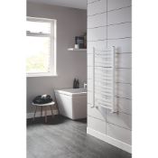 (H33) 900x450mm TOWEL RADIATOR 900 X 500MM WHITE. High quality powder-coated steel construction...