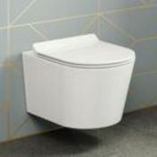 NEW & BOXED Lyon Back to Wall Toilet inc Luxury Slim Soft Close Seat. Our Lyon back to wall to...