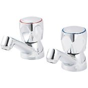 (Q143) CALP BASIN PILLAR TAPS. 1/4 Turn Suitable for High & Low Pressure Systems Chrome Wast...