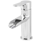 (Q170) COLINA WATERFALL SINGLE LEVER BASIN MONO MIXER TAP WITH POP-UP WASTE. Single Lever Suit...