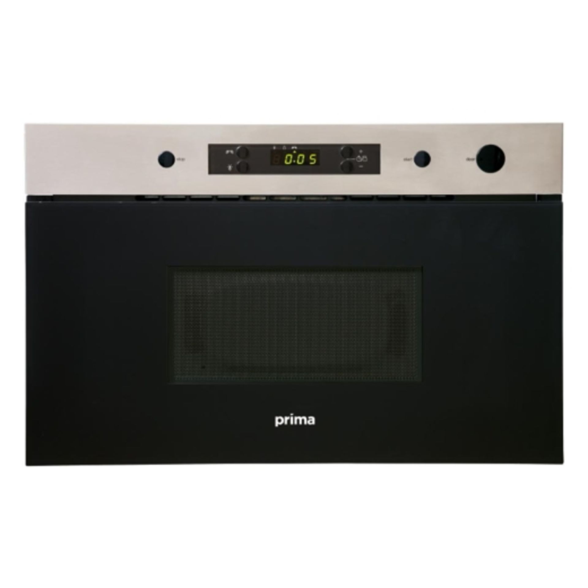 (KA18) Prima PRCM111 Fully Integrated Microwave in Black & Stainless Steel RRP: £299.99. (H)3...