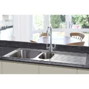 (KA34) Prima Deep 1.5B & Drainer Inset Sink - Polished Steel Made from 0.8mm gauge Stainless S...