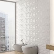 NEW 7.17 Square Meters of 3D White Star Effect Wall and Floor Tiles. 300x600mm per tile. 8mm ...