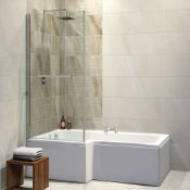 NEW (NS141) 800x1400mm L Shape Bath Screen. RRP £219.99.