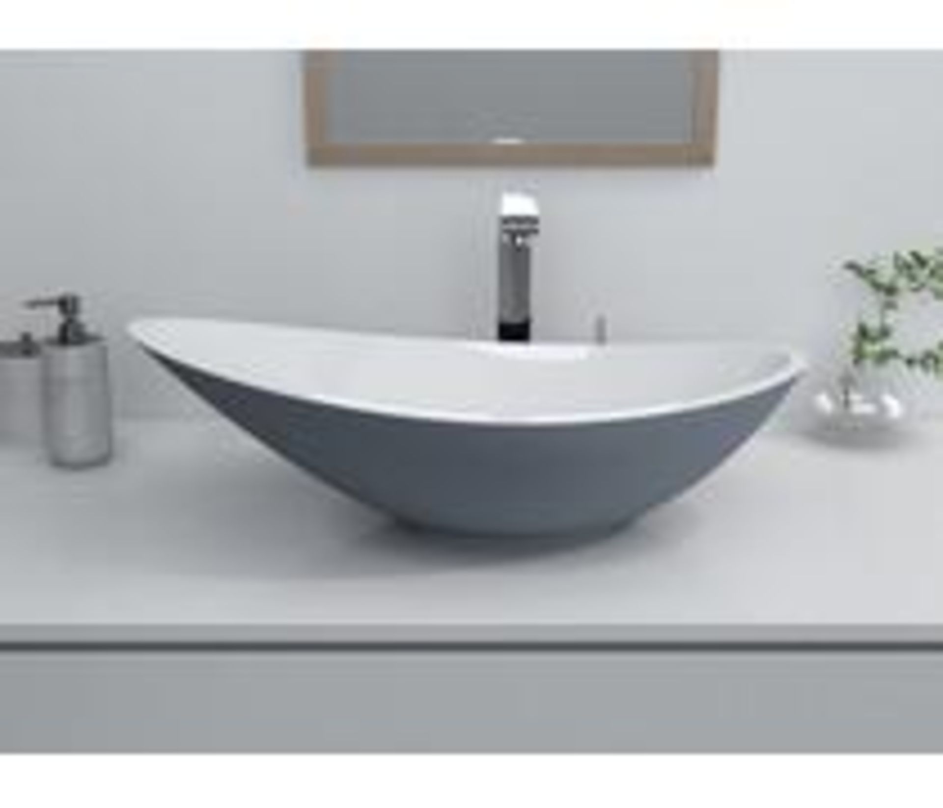 NEW (M106) Elemi 564x323mm Resin Basin and 800mm white Countertop. RRP £450.00. Includes: Cou... - Image 2 of 2