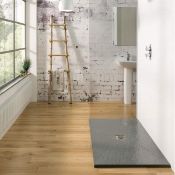 NEW (NS66) 1200x900mm Rectangular Slate Effect Shower Tray in Grey. Manufactured in the UK from...