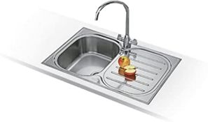 NEW (NS75) FRANKE COMPACT PLUS CPX P 611 780 STAINLESS STEEL 1 BOWL SINK, RH DRAINER. RRP £449...