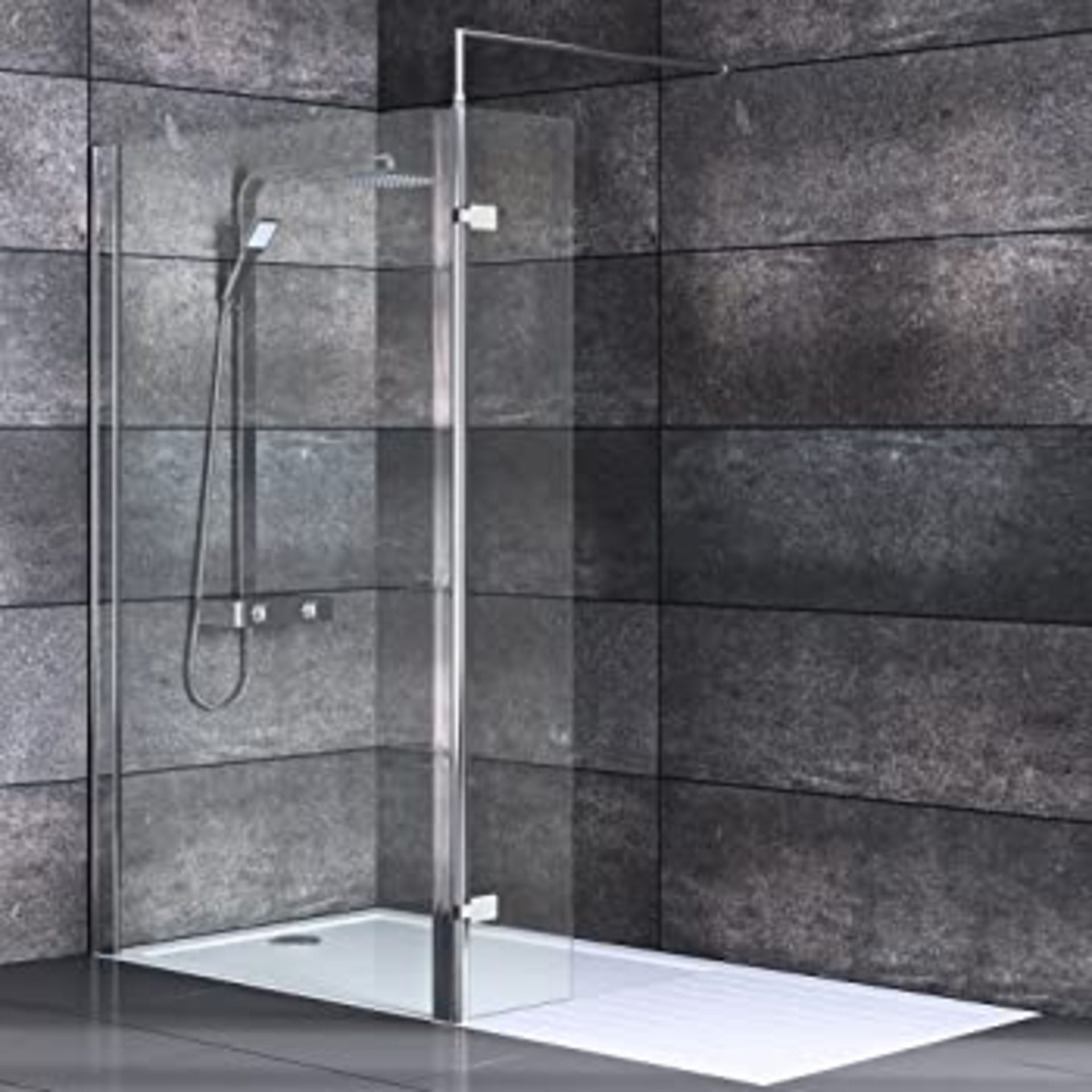 NEW (NS22) 900 + 300mm - 8mm - Premium Framless Wetroom and Rotatable Panel . RRP £749.99. 8...