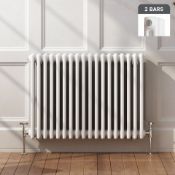 (H21) 600x812mm White Double Panel Horizontal Colosseum Traditional Radiator. Made from low ca...