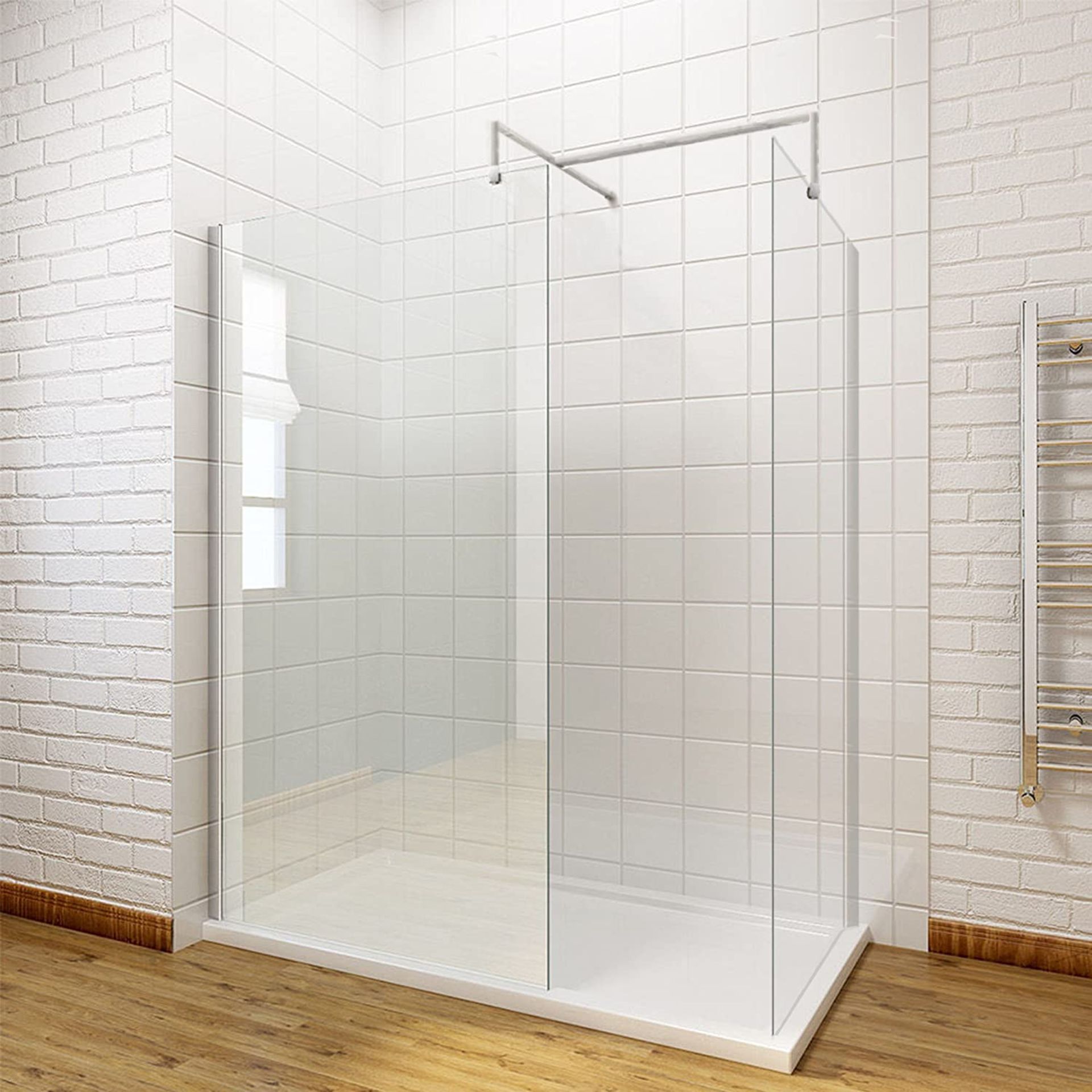 NEW (NS21) 1200x800mm - 8mm - Premium EasyClean Wetroom Panel Set. RRP £849.99. 8mm EasyClea...