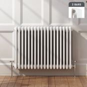 (H25) 500x812mm White Double Panel Horizontal Colosseum Traditional Radiator. RRP £393.99.Mad...