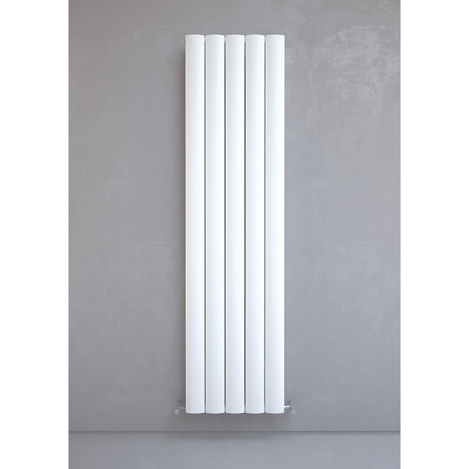 (H2) 1800x470mm ALULITE ARC ALUMINIUM RADIATOR White. Contemporary aluminium radiator with ligh... - Image 2 of 8