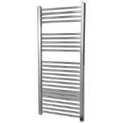 (Tt22) 1100X600Mm Flat Thermostatic Towel Radiator 1100 X 600Mm Chrome. Flat Tubular Chrome-Pl...