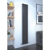 (Tt37) 1800X280Mm Alulite Flat Aluminium Radiator 1800 X 280Mm Black. Contemporary Aluminium R...