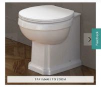 NEW & BOXED Cambridge Traditional Back to Wall Toilet & White Seat. CCG629BWP.Traditional feat...