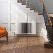 (Q183) NEW 600x1042mm White Double Panel Horizontal Colosseum Traditional Radiator. RRP £530....